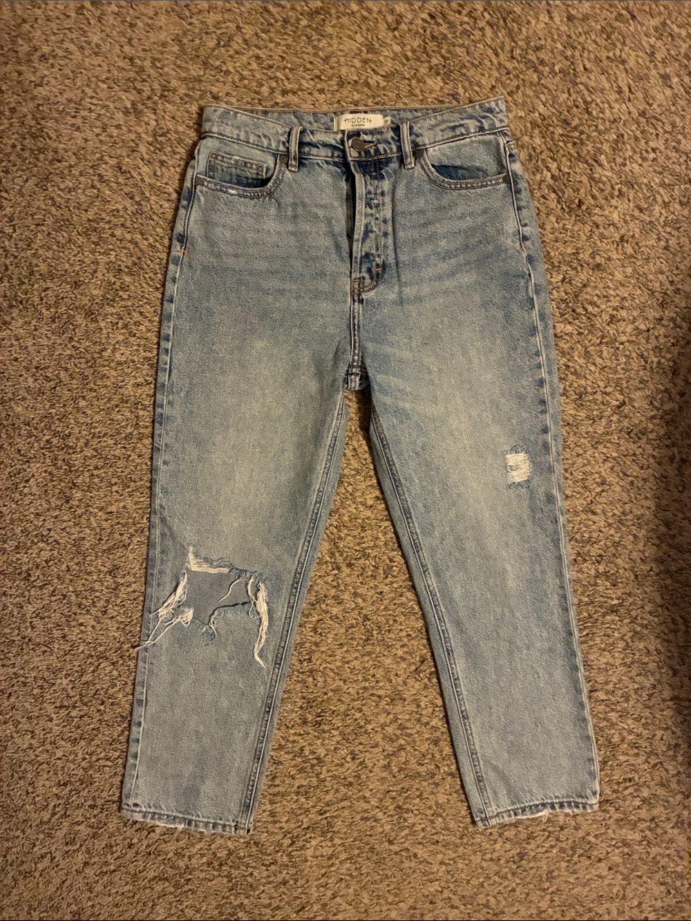 HIDDEN Women's Tracey high rise Cropped Straight Jean - size 27